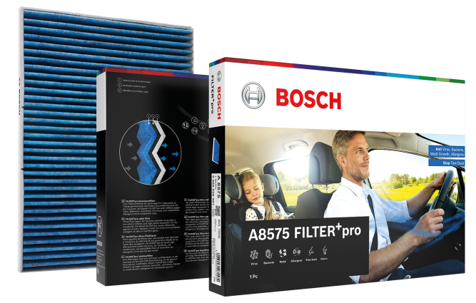 Bosch Filtri aria abitacolo Bosch Filter+pro – efficaci anche contro i virus e la formazione di muffe