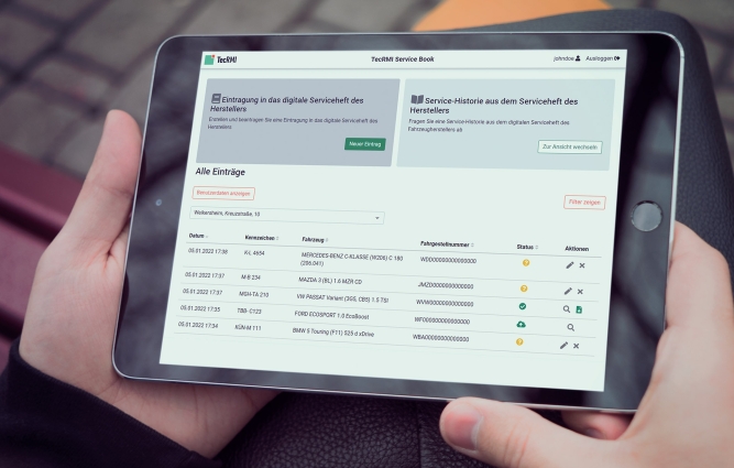 TecRMI Einfach und schnell zum digitalen Servicehefteintrag
